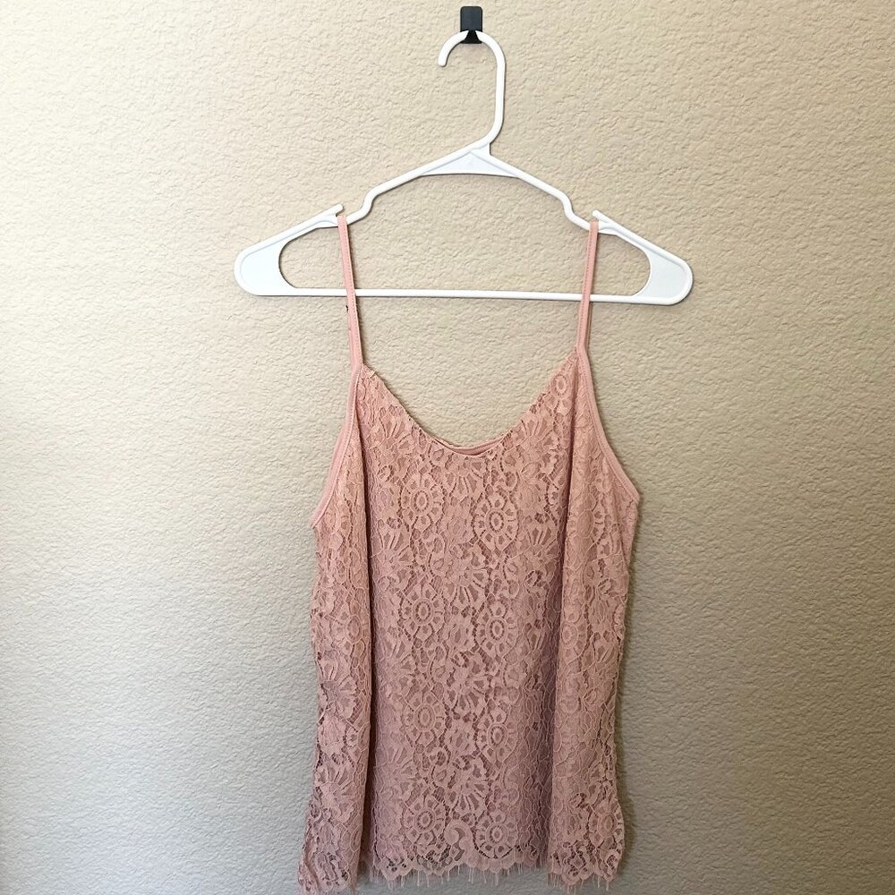NWT Women's Pink Lace Tank Top, Emery Rose, Medium